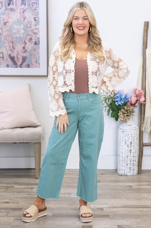 Final Clearance YMI Mint Cropped Wide Leg Trouser Pants