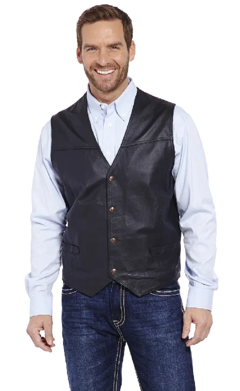 Weekend Savings Fiesta Men's Black Leather Western Vest