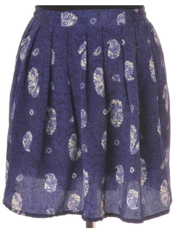 Last Chance Beyond Retro Label Amy Short Skirt Navy With An Elasticized Back