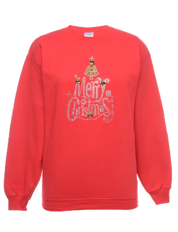 Big Discounts Beyond Retro Reworked Christmas Sweatshirt With Bells - M