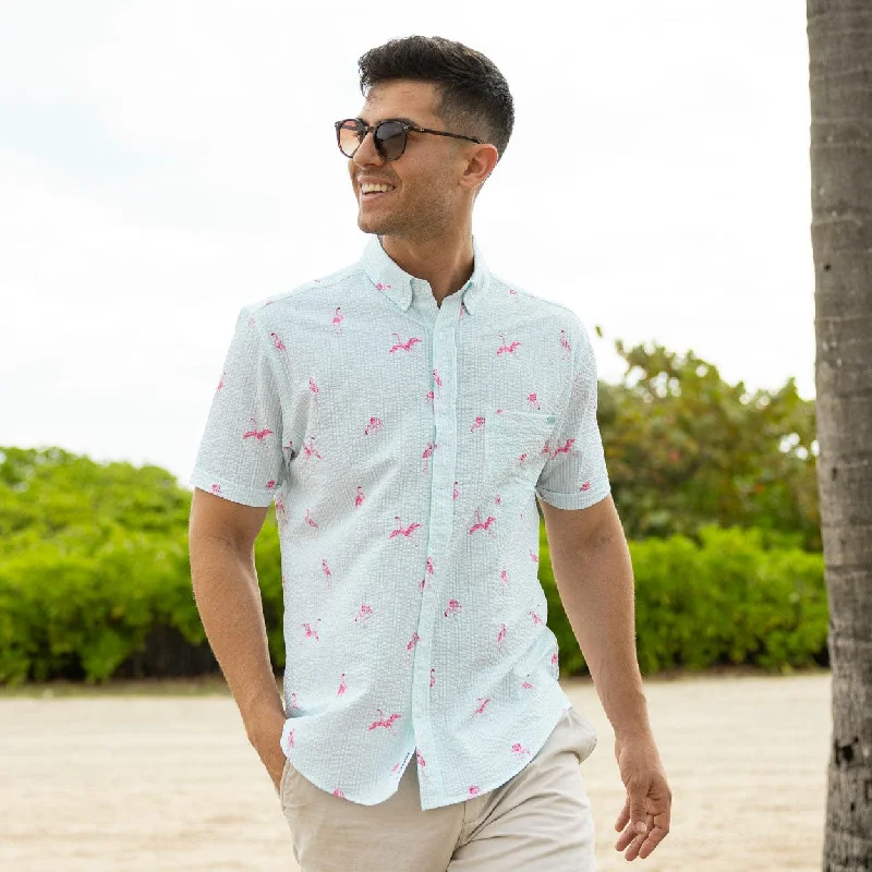 Savings Spectacular Mingos – Stretch Seersucker Short Sleeve Shirt