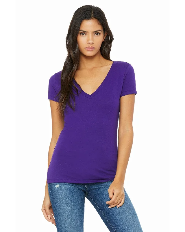 Bella+Canvas Ladies Deep V-Neck T-Shirt | Team Purple