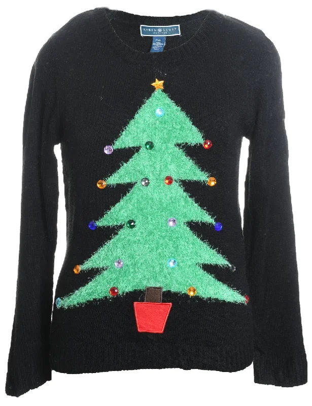 Weekend Discounts to Savor Black Christmas Jumper - XL