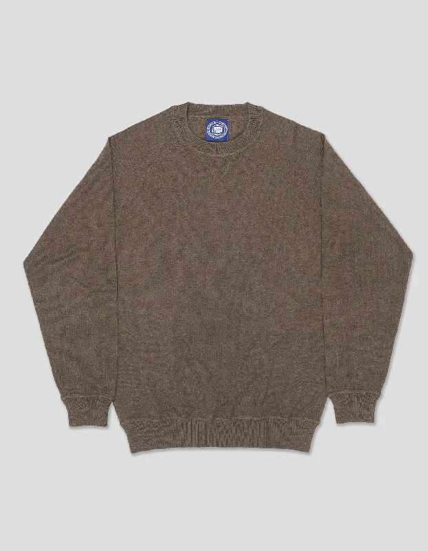 Deal of the Day MERINO WOOL/COTTON CREW NECK SWEATSHIRT - OLIVE
