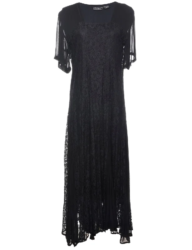 Bargain Prices Black Classic Lace Evening Dress - L