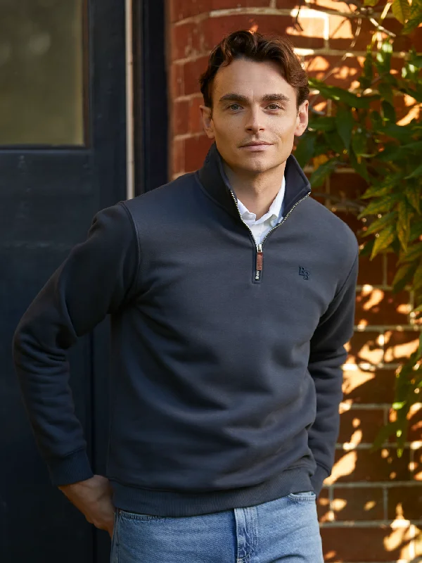 Steals and Deals Tuckenhay Unisex Quarter Zip - Washed Navy