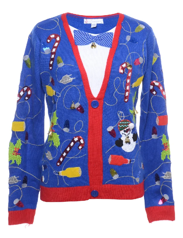 Weekend Deals You Can't Resist Beyond Retro Reworked Christmas Jumper With Bells - M
