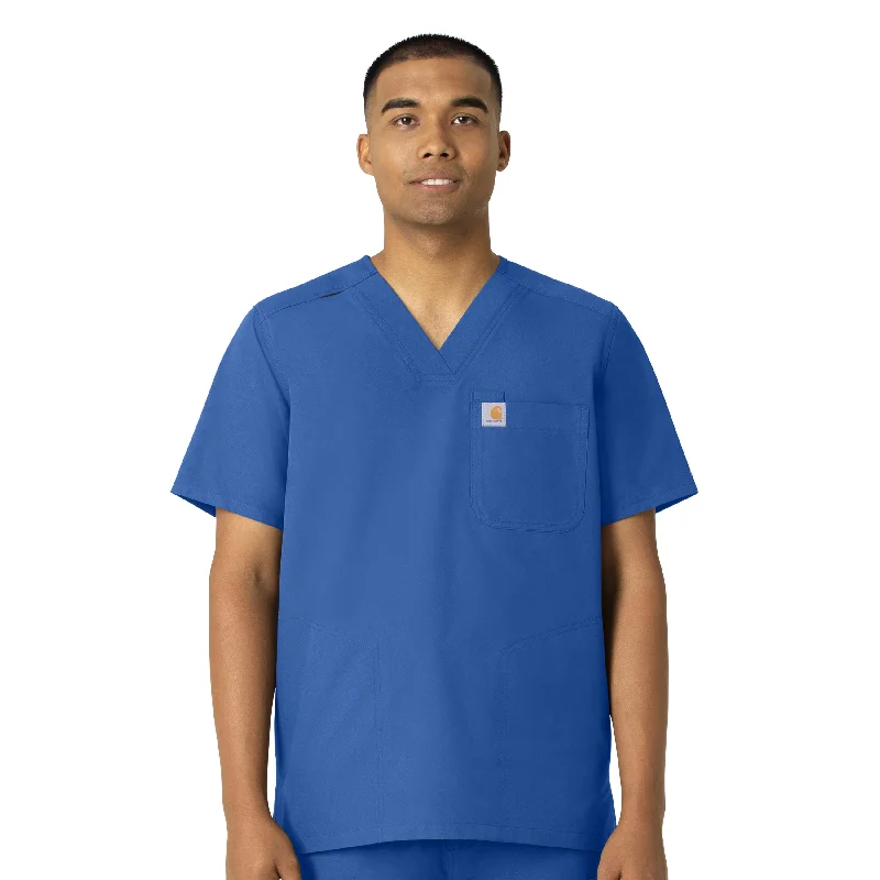 Carhartt Force Essentials Men's V-Neck Shirttail Scrub Top - Royal