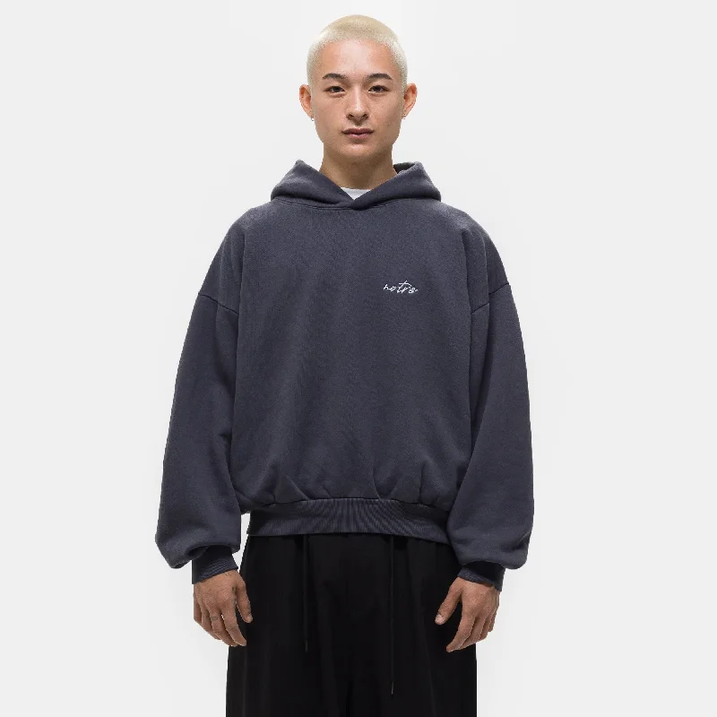 Weekend Savings Bonanza Cursive Logo Hoodie in Dolphin Blue