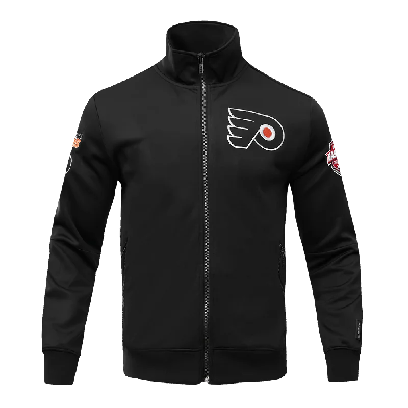 Weekend Deal NHL PHILADELPHIA FLYERS CLASSIC CHENILLE MEN'S DK TRACK JACKET (BLACK)