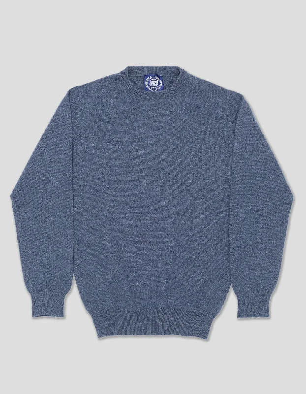 Today's Special BLUE MARL CASHMERE CREW NECK SWEATER