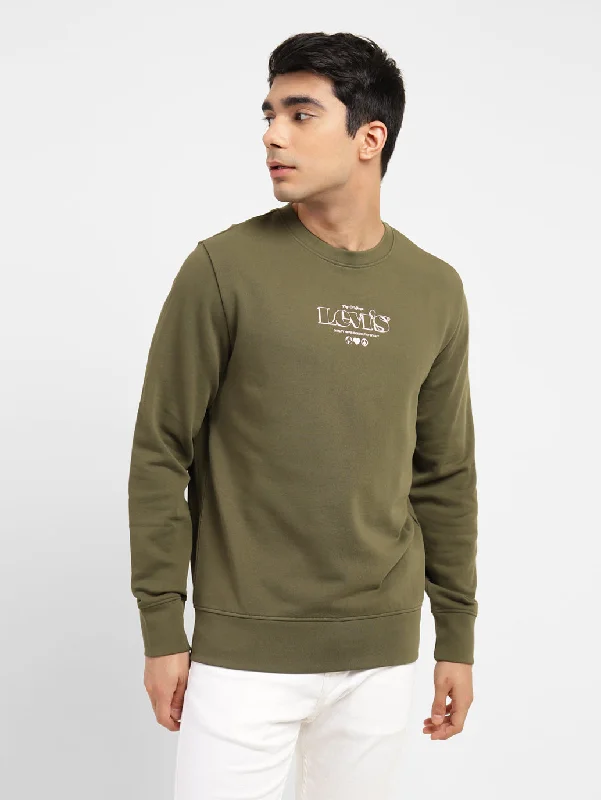 Overstock Clearance Men's Printed Crew Neck Sweatshirt