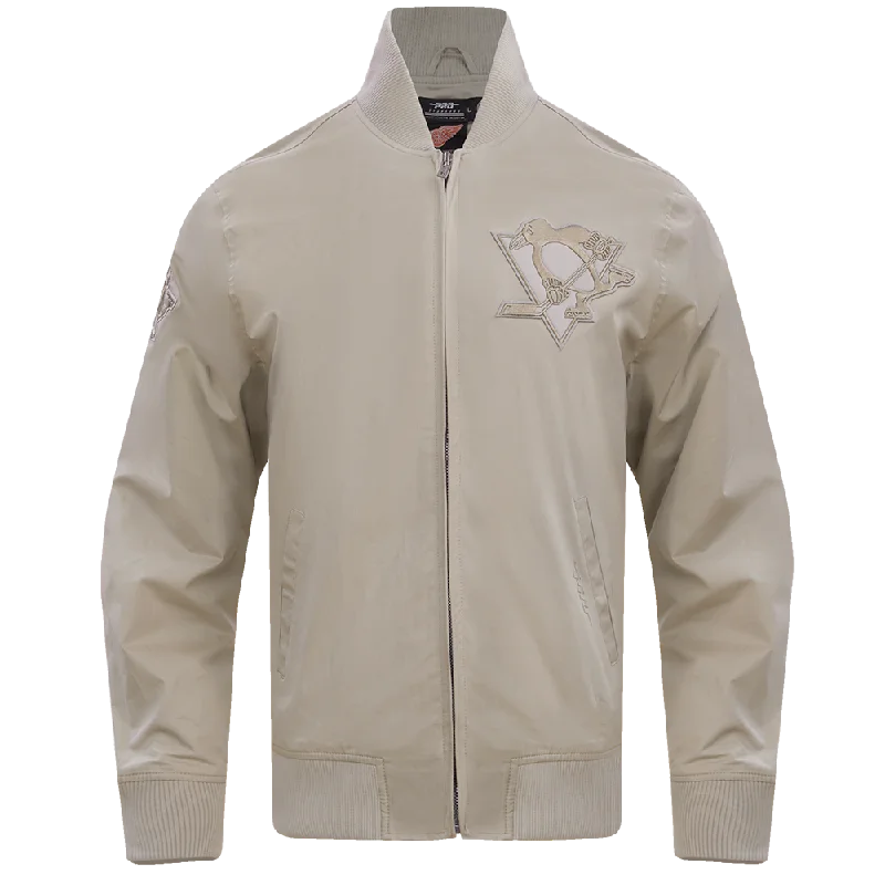 NHL PITTSBURGH PENGUINS NEUTRAL TWILL JACKET (TAUPE)