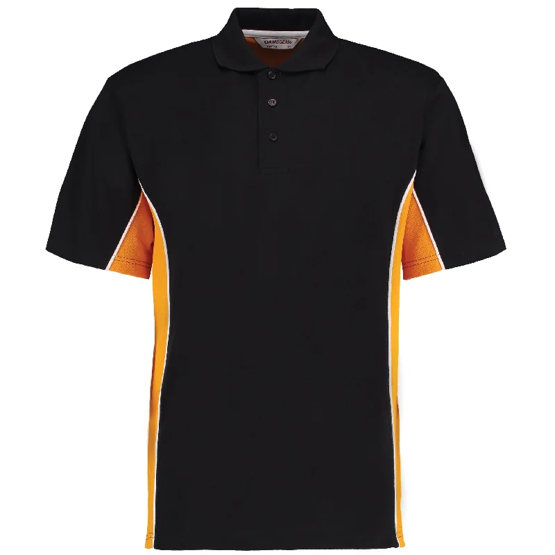 Members Only Kustom Kit Track Polo (Classic Fit) - Black/Gold/White