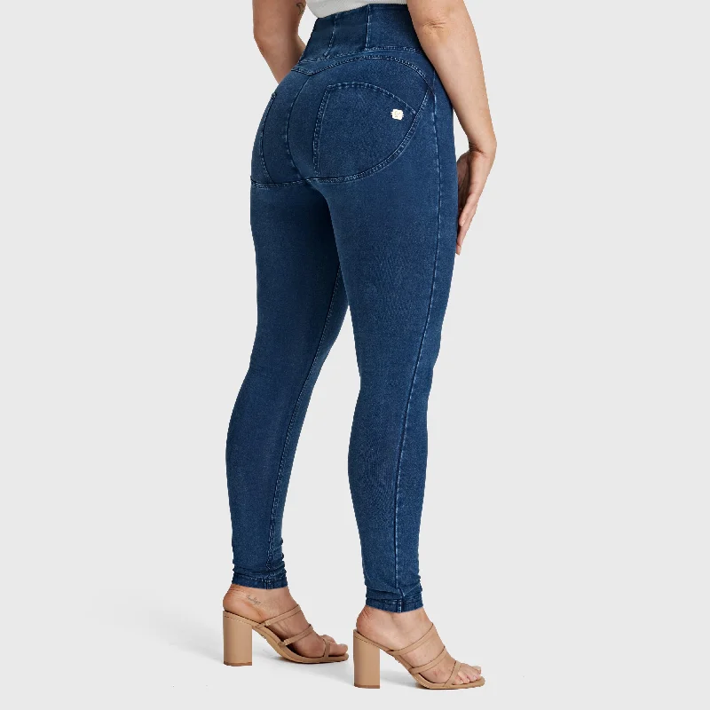 Markdowns WR.UP® Curvy Denim - Zip High Waisted - Full Length - Dark Blue + Blue Stitching