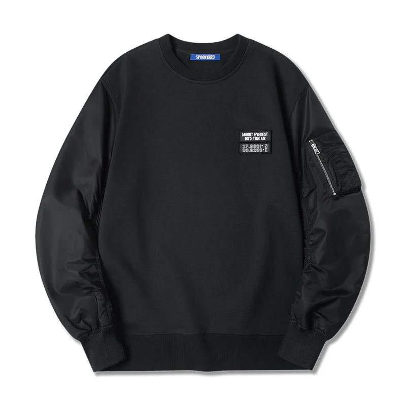 Online Exclusive Men's Fleece MA-1 Sleeve Sweat