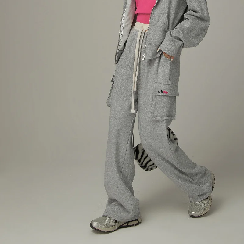 Savings Bonanza Colorful Logo Pocket String Cargo Pants