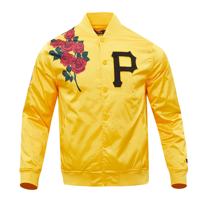 MLB PITTSBURGH PIRATES ROSE MEN'S SATIN JACKET (YELLOW)