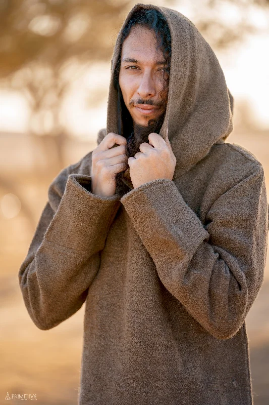 Steals and Deals Nomad Pullover with Hoodie ⫸ Handwoven Hemp Wool
