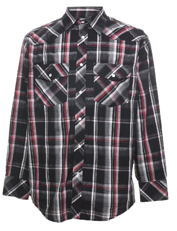 Great Bargains Black & Red Checked Western Shirt - M