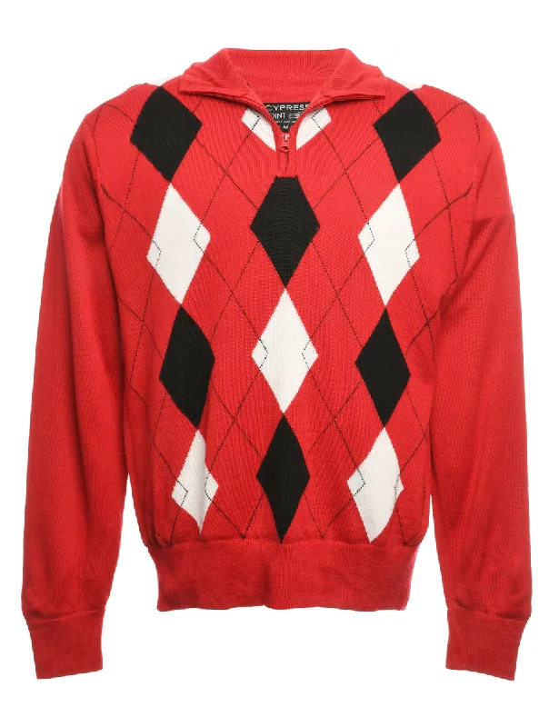 Epic Value Argyle Long Sleeved Jumper - M