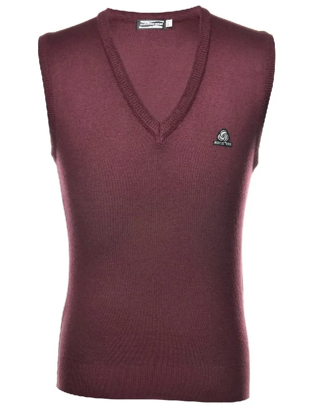 Burgundy Sweater Vest - M