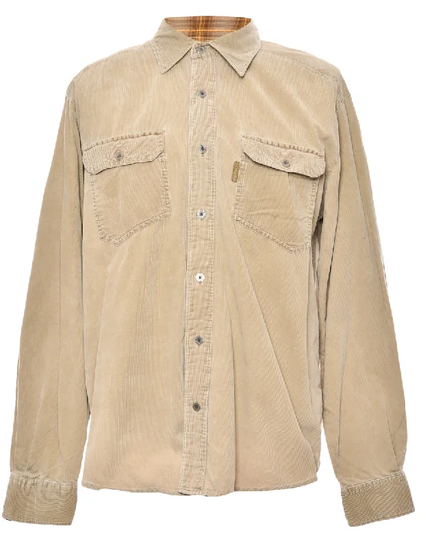 Members Only Beige Columbia Corduroy Shirt - L