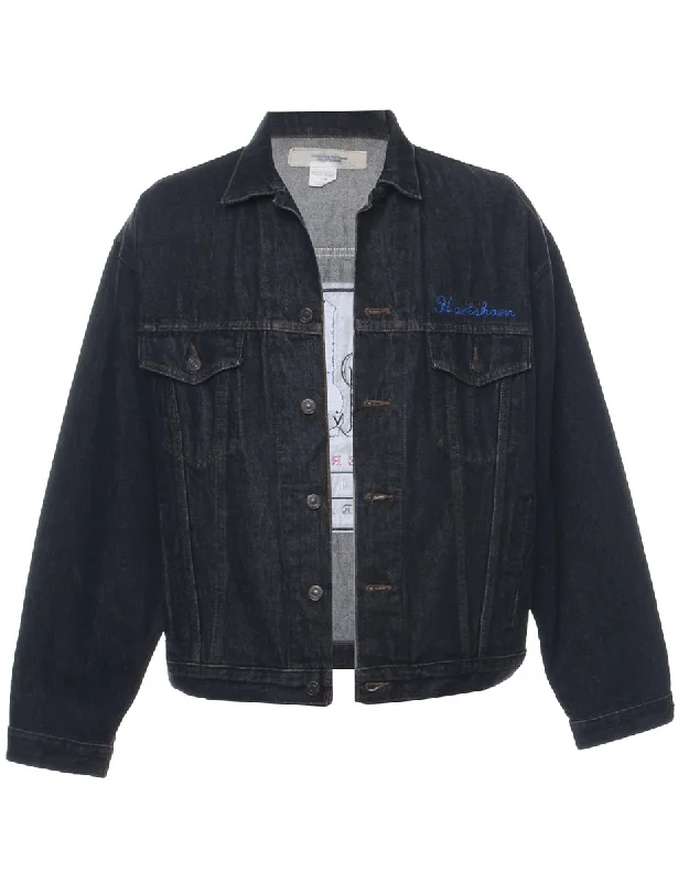Best Deals Black Denim Jacket - L
