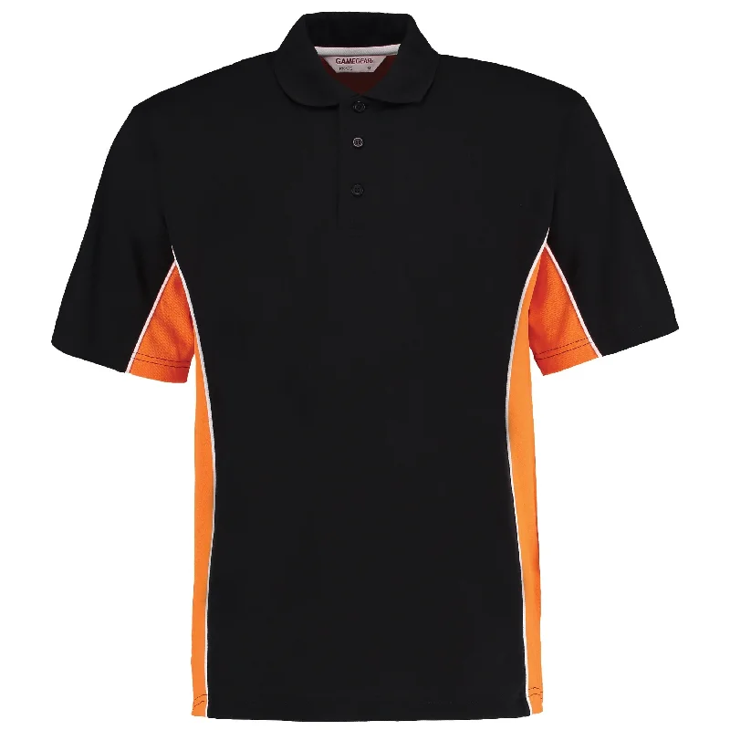 Limited Time Offer Kustom Kit Track Polo (Classic Fit) - Black/Orange/White