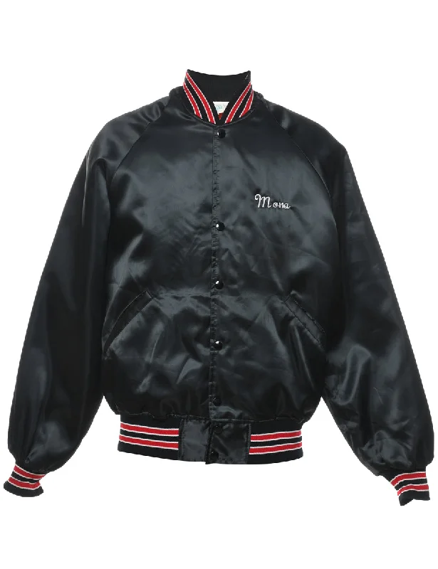 Final Sale Black & Red Bomber Jacket - M