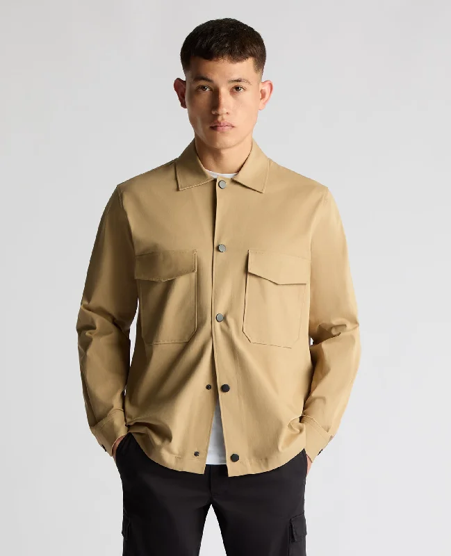 Act Now Regular Fit Cotton Stretch Overshirt