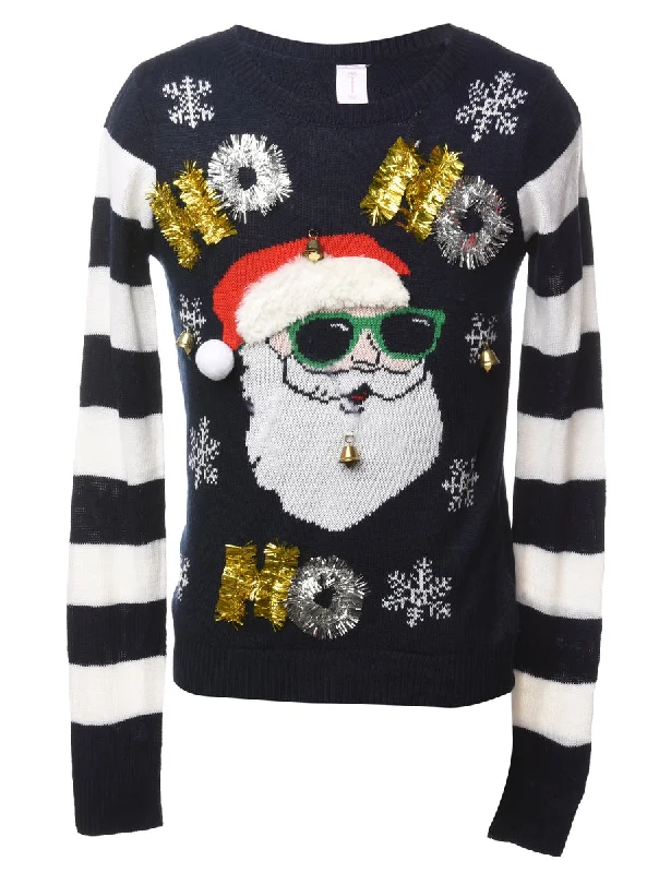 Super Sale Beyond Retro Reworked Christmas Jumper With Bells - S