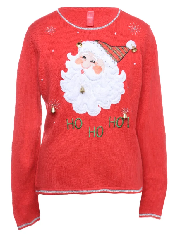 Weekend Specials to Cherish Beyond Retro Reworked Christmas Jumper With Bells - XL