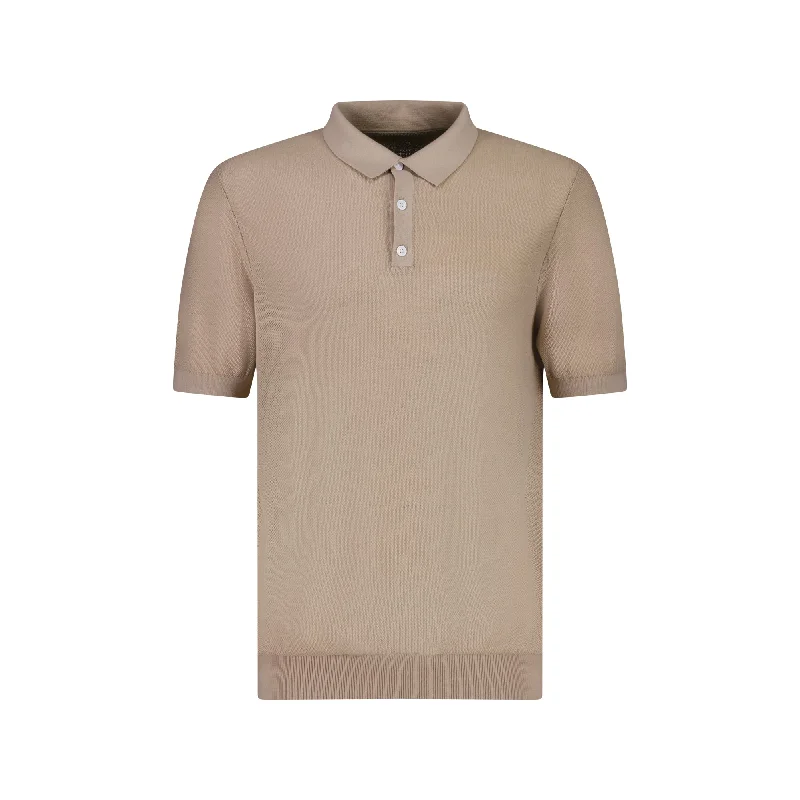 Seasonal Clearance MCKINNON Half Button Collared Short Sleeve Shirt BEIGE