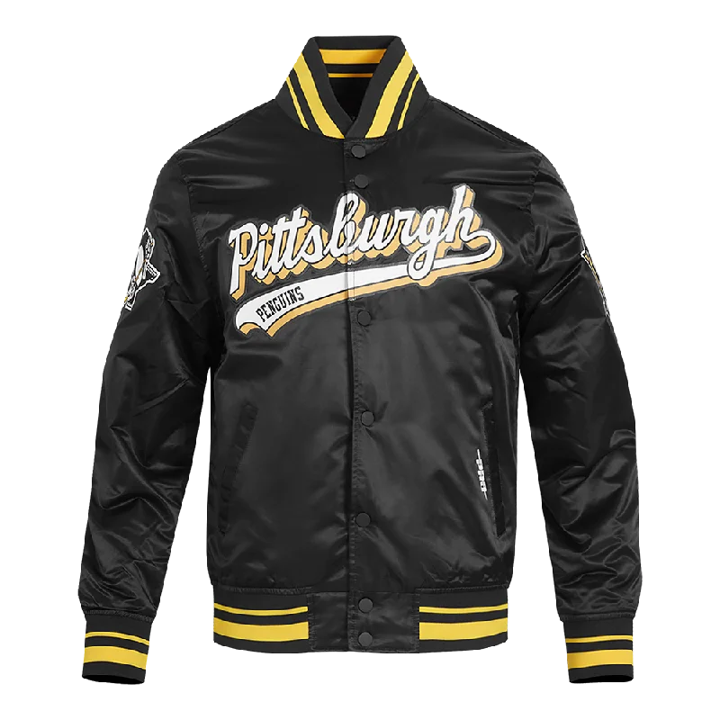 Unmissable Offer NHL PITTSBURGH PENGUINS SCRIPT TAIL MEN'S SATIN JACKET (BLACK/YELLOW) Unmissable Offer NHL PITTSBURGH PENGUINS SCRIPT TAIL MEN'S SATIN JACKET (BLACK/YELLOW)