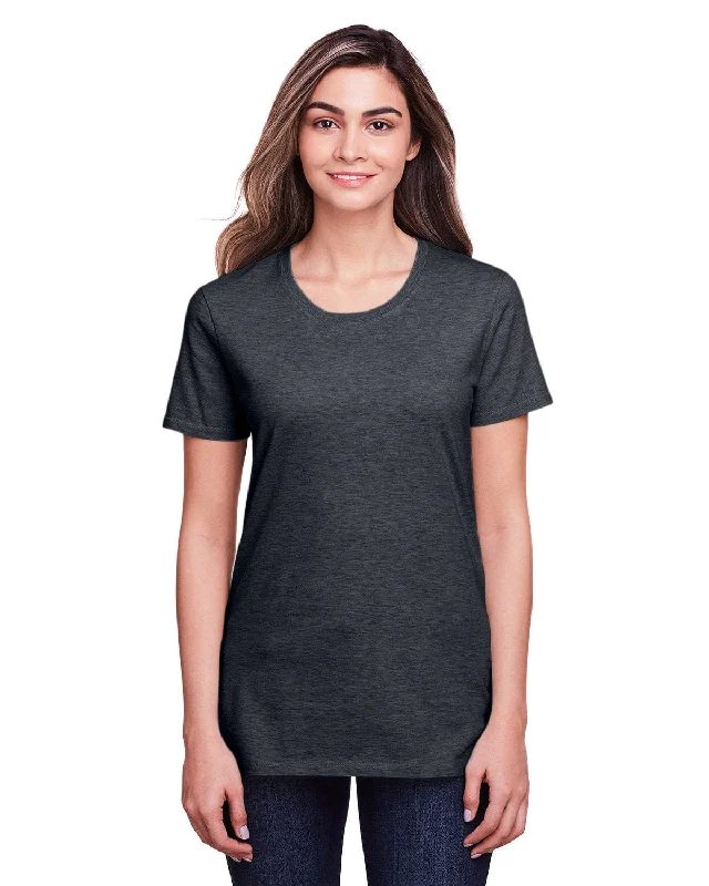 Hurry In Fruit of the Loom Ladies ICONIC T-Shirt | Black Ink Heathr