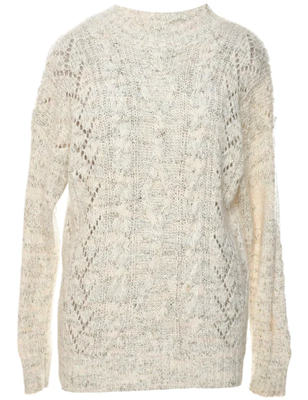 Cable Knit Jumper - M