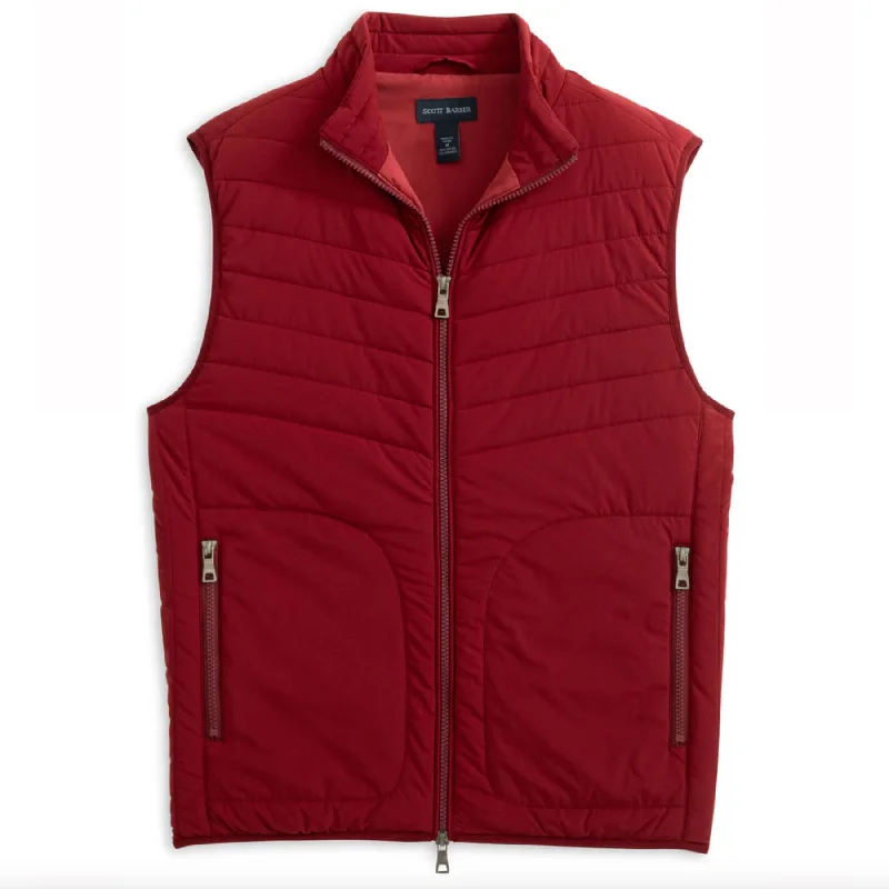 Steals and Deals Scott Barber Stretch Nylon Puffer Vest - Burgundy