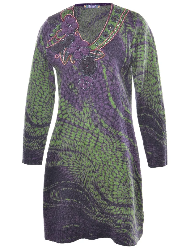 Weekend Discounts to Grab Beaded Jumper Dress - M