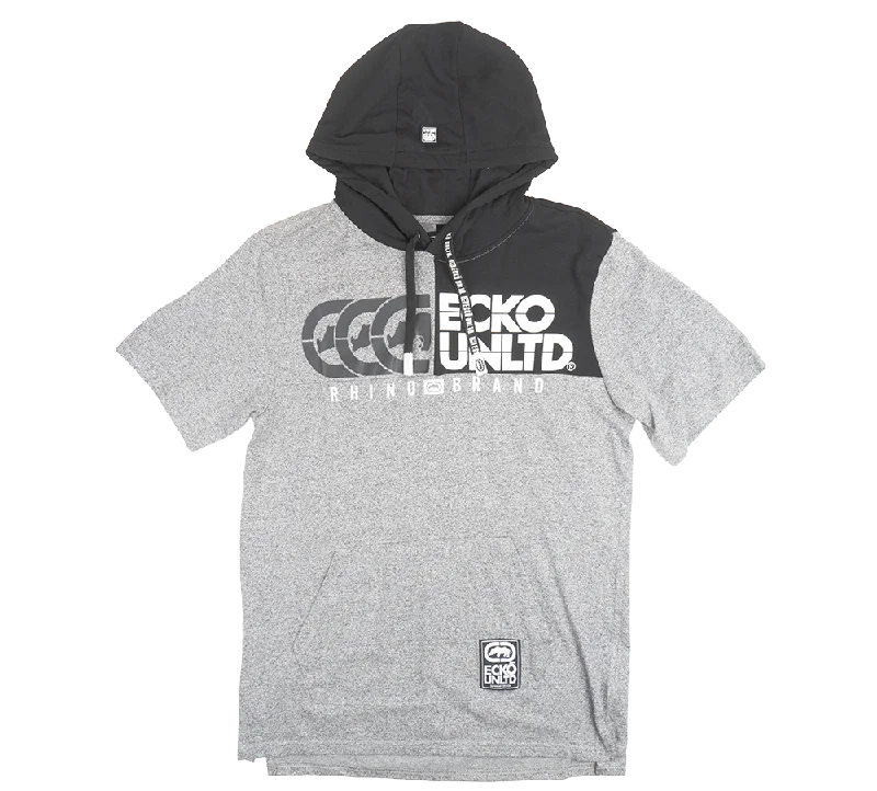 Great Bargains ECKO UNLTD S/S HOODIE SHIRT GREY MARLED - EO12K900