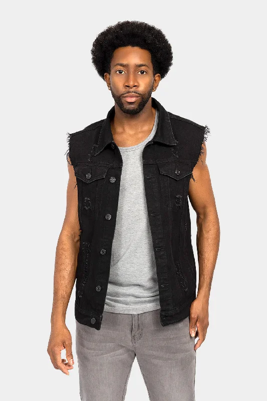 Weekend Shopping Made Better Essential Distressed Denim Vest