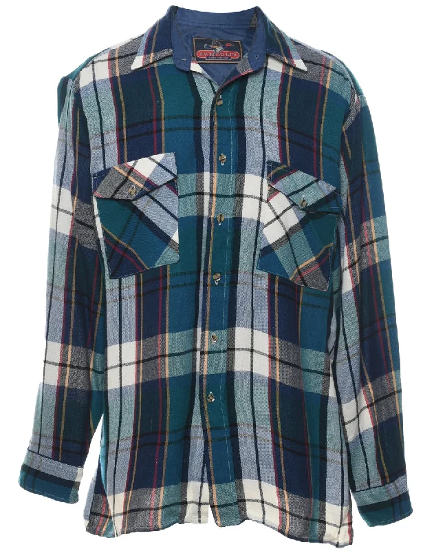 Weekend Deals You Can't Resist Back Packer Blue & White Checked Shirt - L