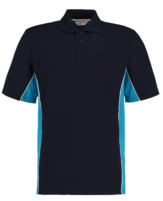 Today Only Kustom Kit Track Polo (Classic Fit) - Navy/Turquoise/White