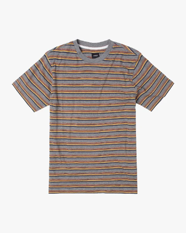 Ramshackle Micro Stripe Tee - Grey Noise