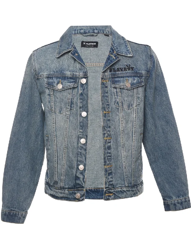 Button Front Denim Jacket - S