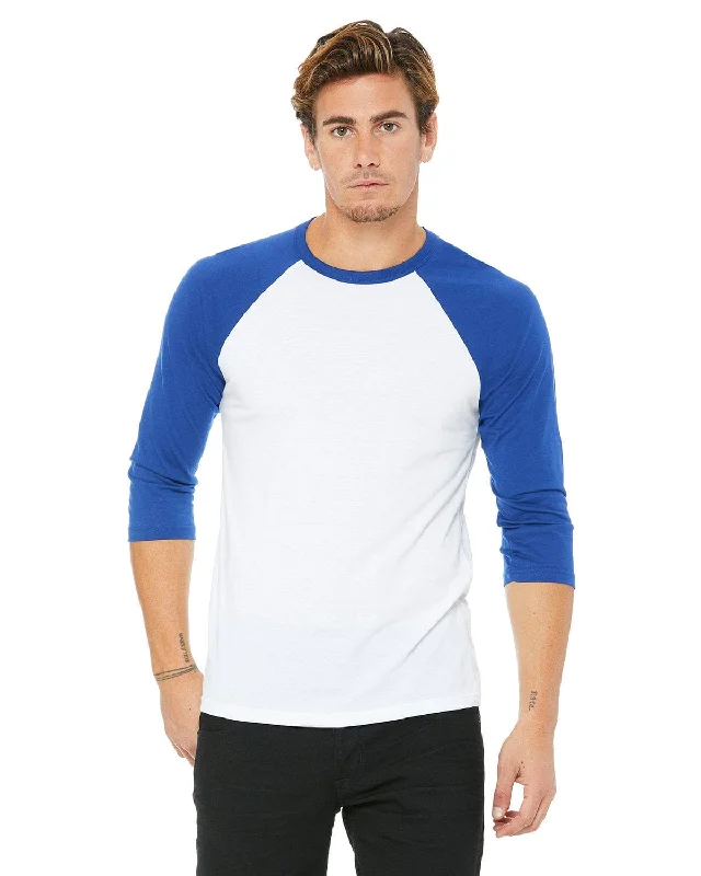 Instant Discount Bella+Canvas Unisex Triblend 3/4-Sleeve Baseball T-Shirt | White/ Tr Royal