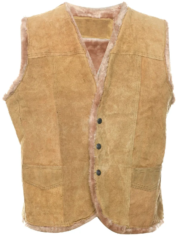 Brown Suede Waistcoat - L