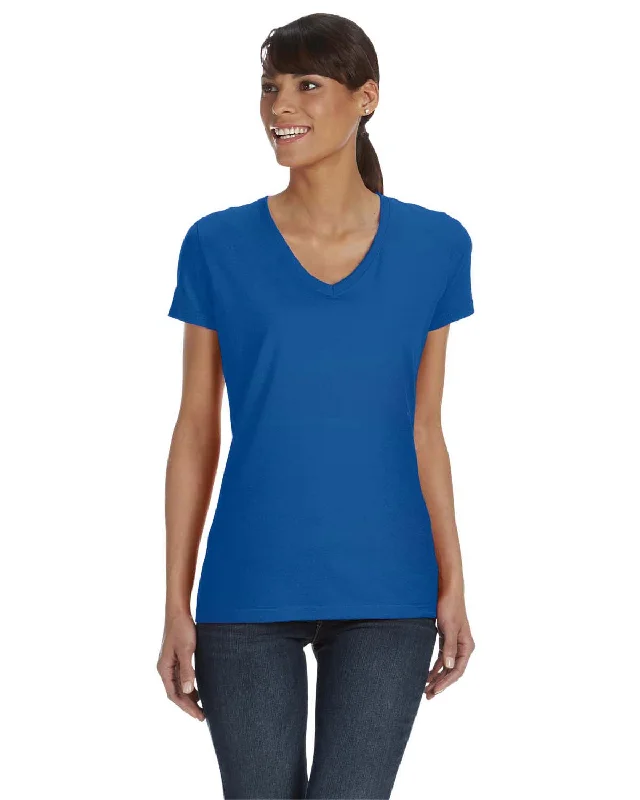 Weekend Discounts to Snag Fruit of the Loom Ladies 100% Heavy Cotton HD V-Neck T-Shirt | Royal