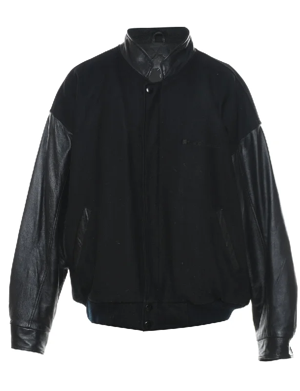 Low Prices Black Classic Varsity Jacket - L