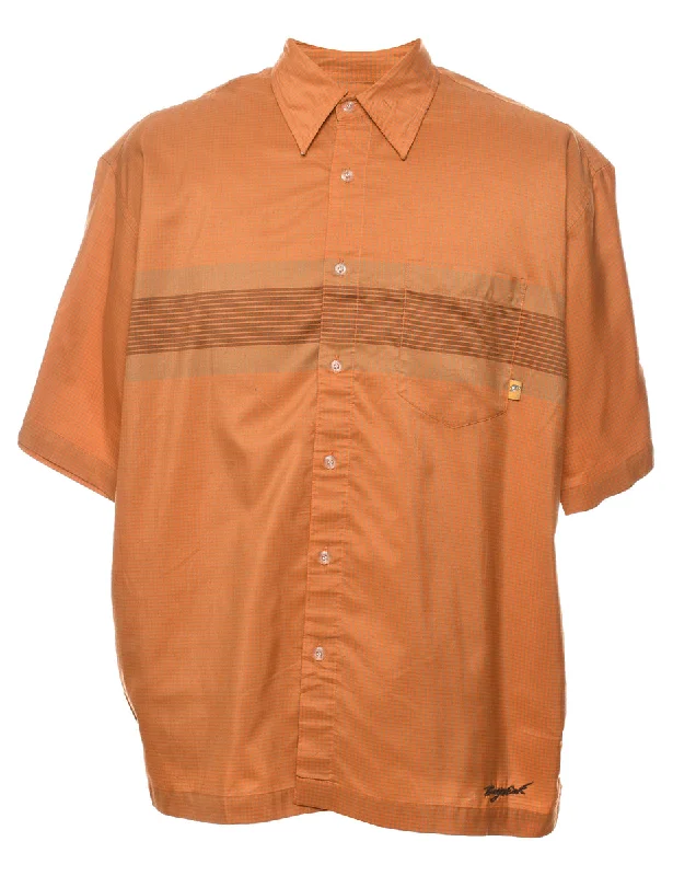 Weekend Discounts to Delight Bay Creek Y2K Orange Checked Shirt - L